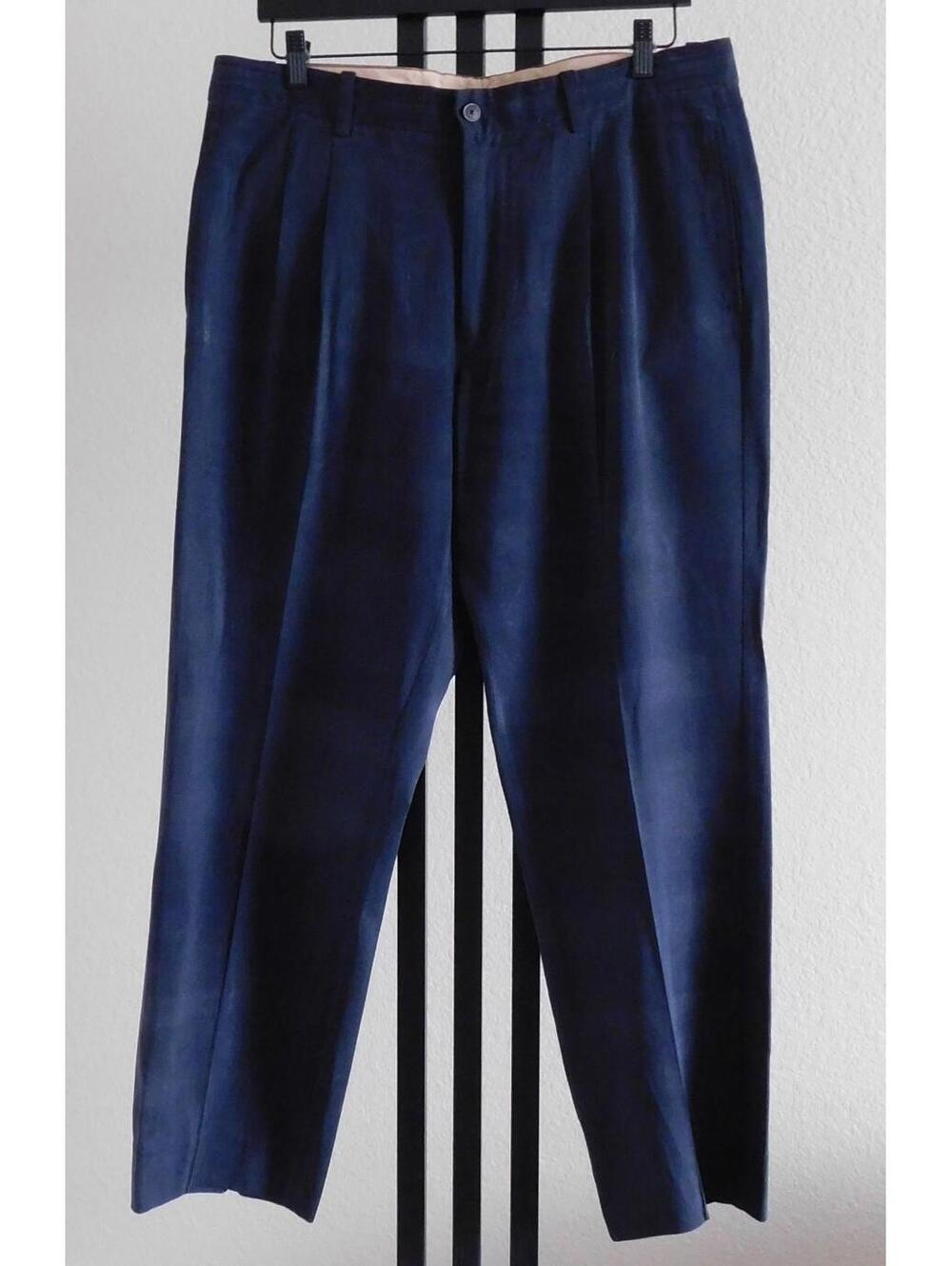 Tommy Bahama Men's Size 35x34 Silk Bamboo Rayon Pants Navy Blue Dress/Casual